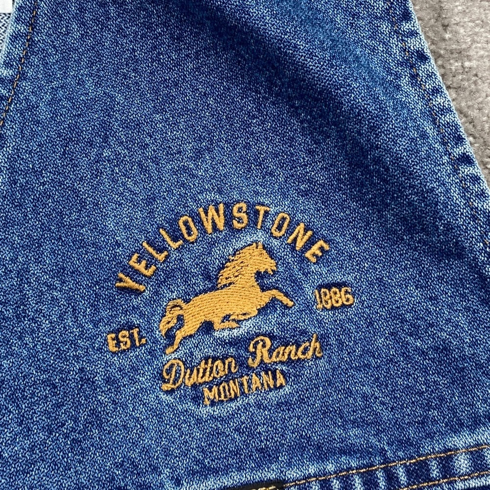 Wrangler Yellowstone Dutton Ranch Denim Vest Men's XXL Blue Embroidered USA - Picture 3 of 11